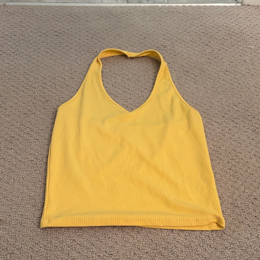 American Eagle Outfitters Yellow Ribbed Tank Top